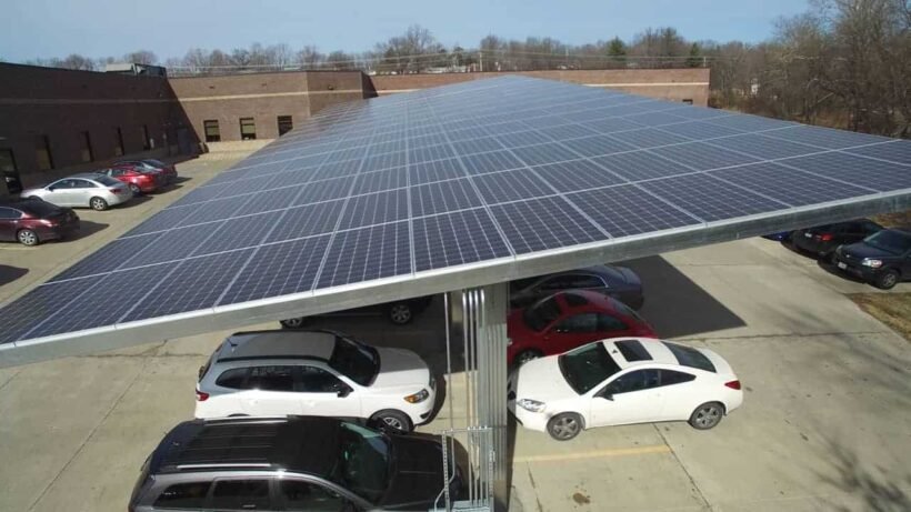 solar panels in parking lots